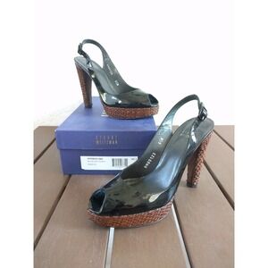 STUART WEITZMAN Women's "SPRINGFLING" BLACK SOFT PATENT Size 6.5N NARROW